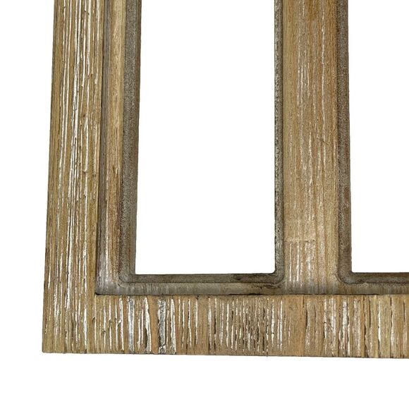 Whitewashed Wood Gothic Arch Window Frame Wall Decor 2 Piece Set - Picture 9 of 9